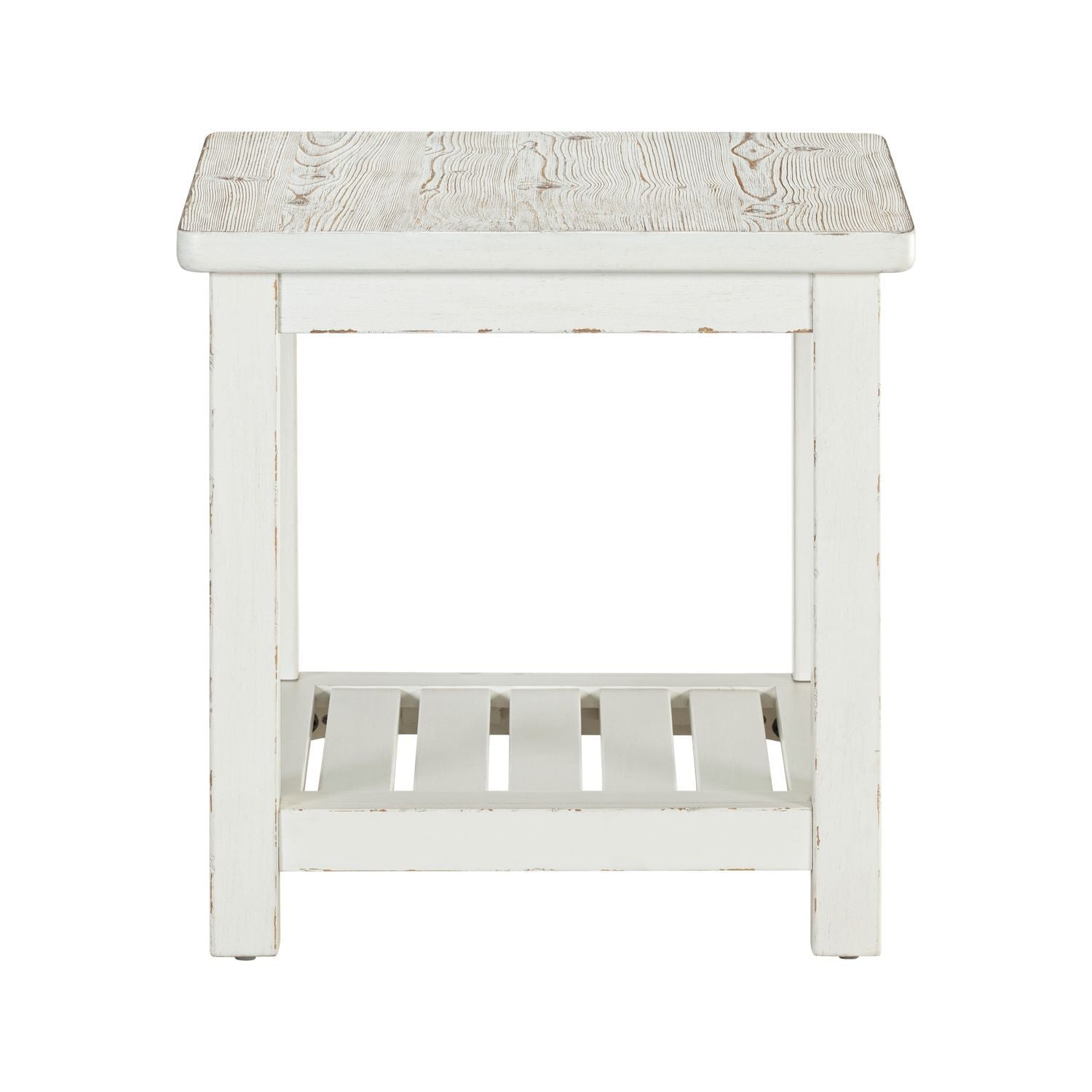 Backroads - End Table - Weathered White & Parchment Brown