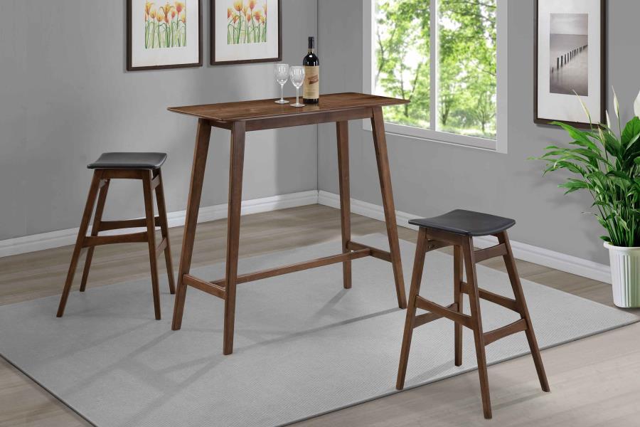 Coaster Fine Furniture Finnick - 3 Piece Rectangular Pub Height Bar Table Set - Walnut | Meri Furniture