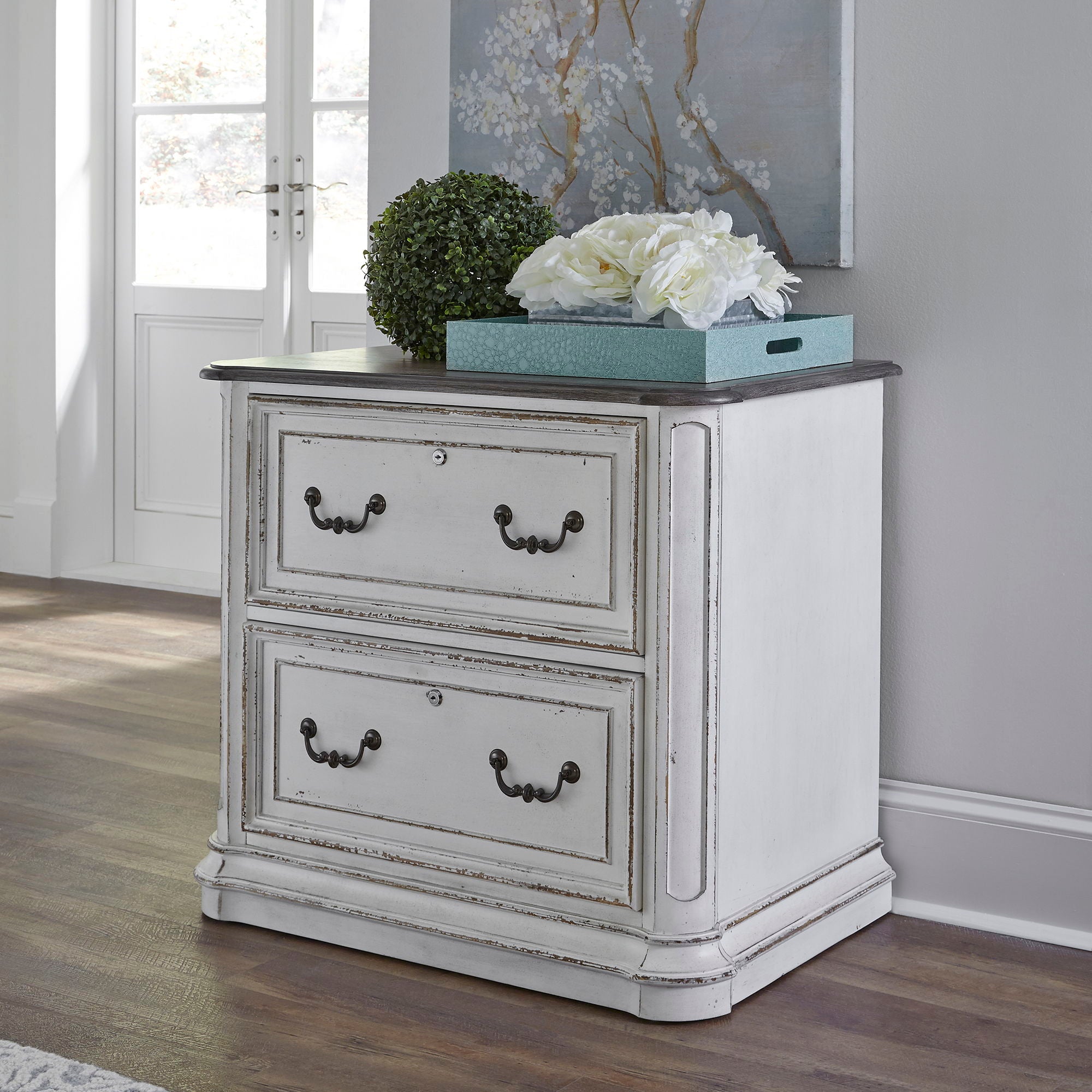 Liberty Furniture Magnolia Manor - Jr Executive Media Lateral File - White | Meri Furniture