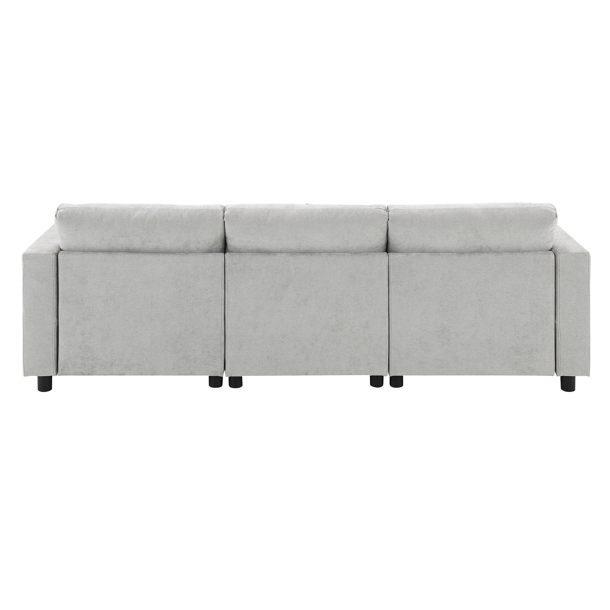 Modular Sectional With Storage Pockets, 5 Seat U Shaped Couch Set With Pillows, Free Combination Modern Cloud Sofa With 2 Movable Ottoman