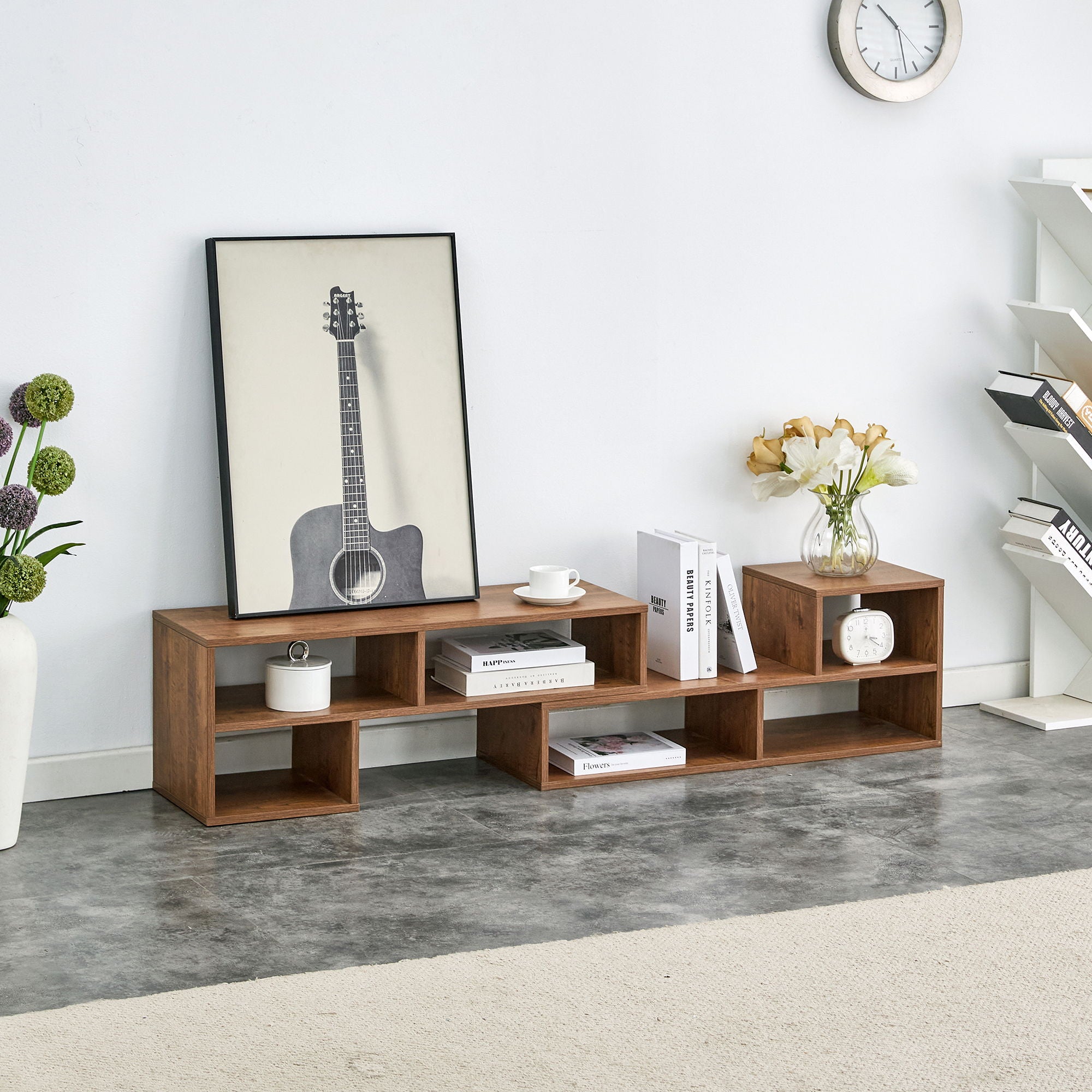 Cube TV Stand With Open Storage And 2 Shelves