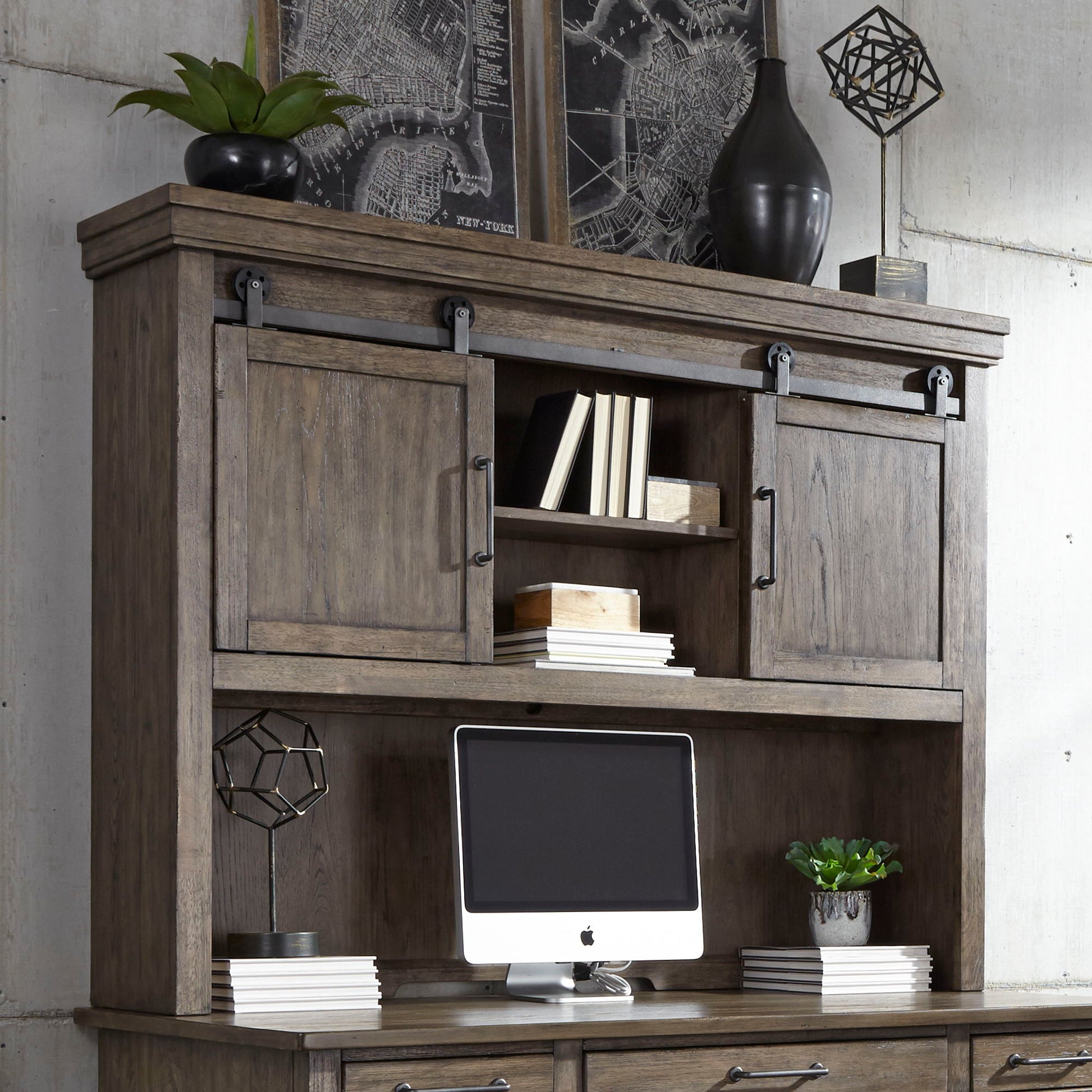 Liberty Furniture Sonoma Road - Credenza Hutch - Light Brown | Meri Furniture