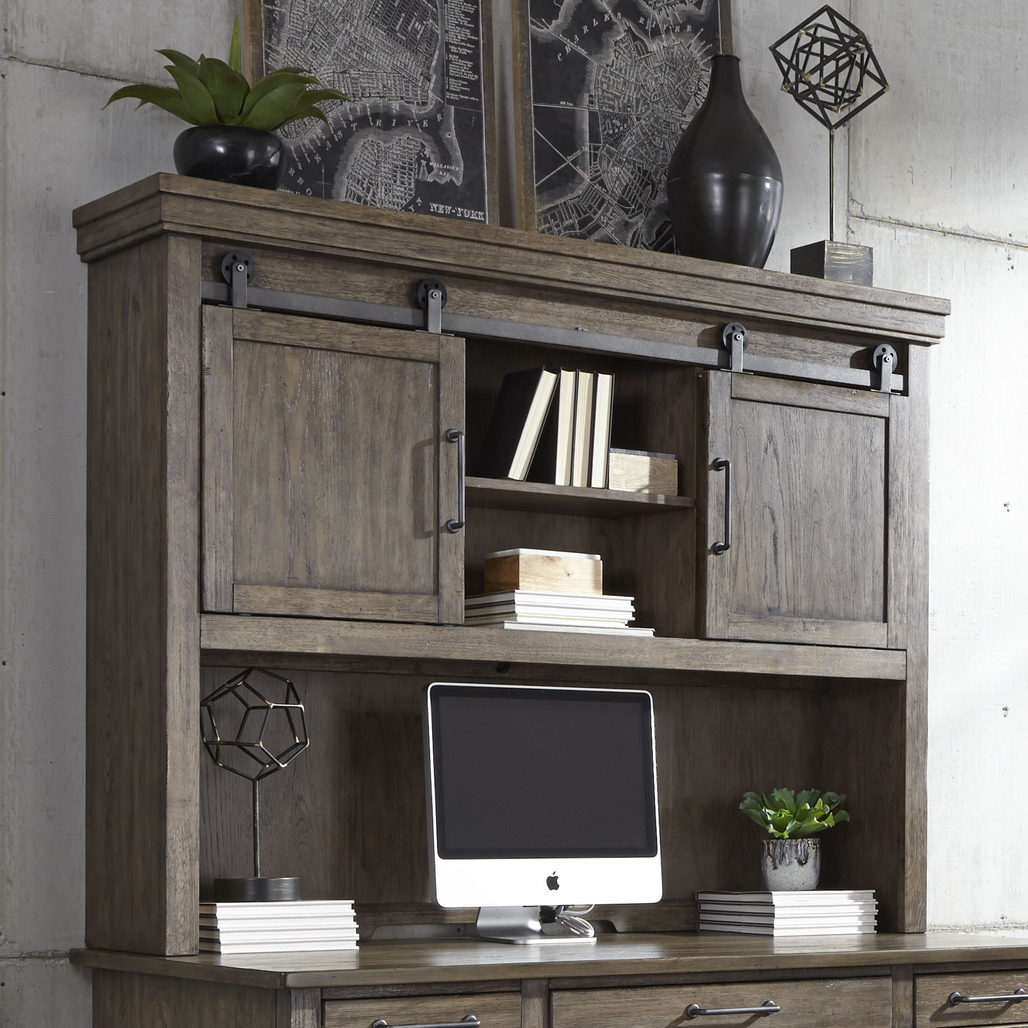 Liberty Furniture Sonoma Road - Credenza Hutch - Light Brown | Meri Furniture