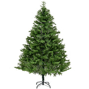 7Ft Spruce Full Christmas Tree Unlit With Hinged Branches And Foldable Stand - Green