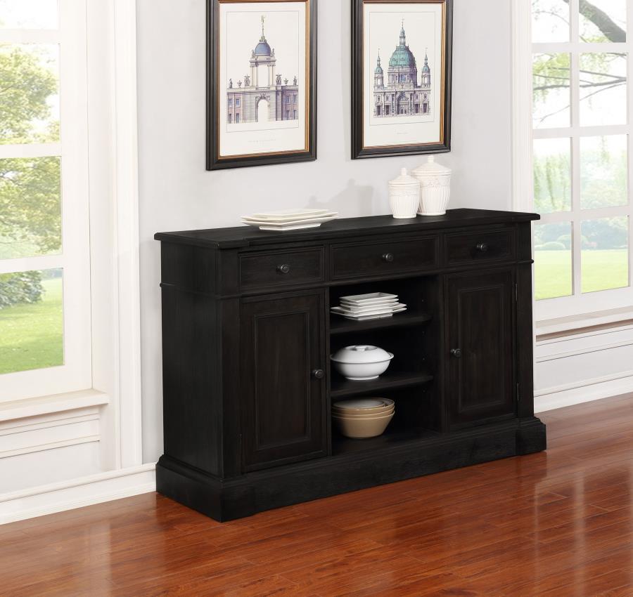 Coaster Fine Furniture Phelps - 2 Door Sideboard Buffet Cabinet - Distressed Noir | Meri Furniture