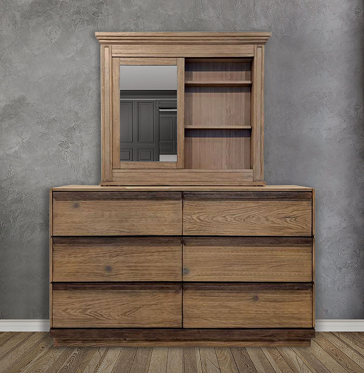 Furniture of America Coimbra - Cabinet Mirror - Rustic Natural Tone | Meri Furniture