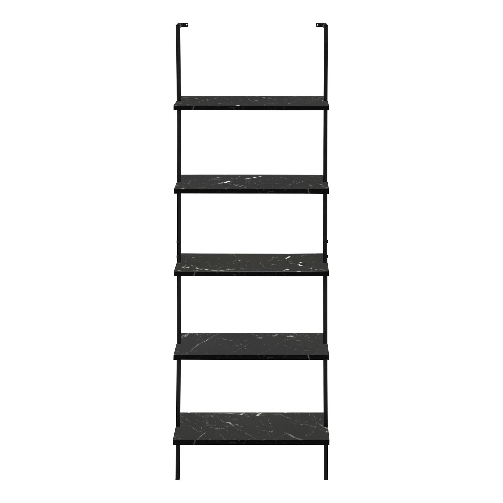Bookshelf, Bookcase, Etagere, Ladder, 5 Tier, For Office, Marble Look Contemporary & Modern
