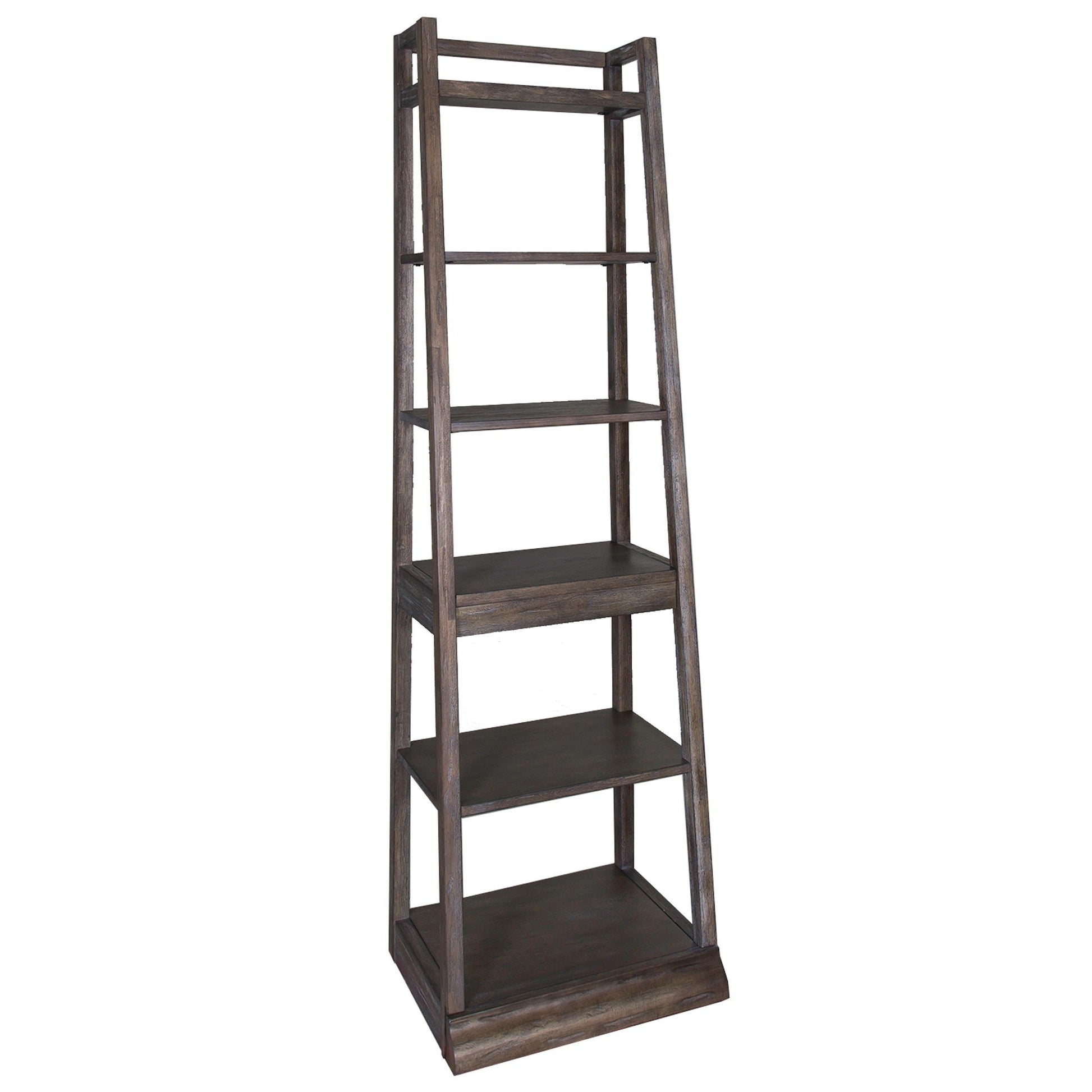 Liberty Furniture Stone Brook - Leaning Bookcase - Dark Brown | Meri Furniture