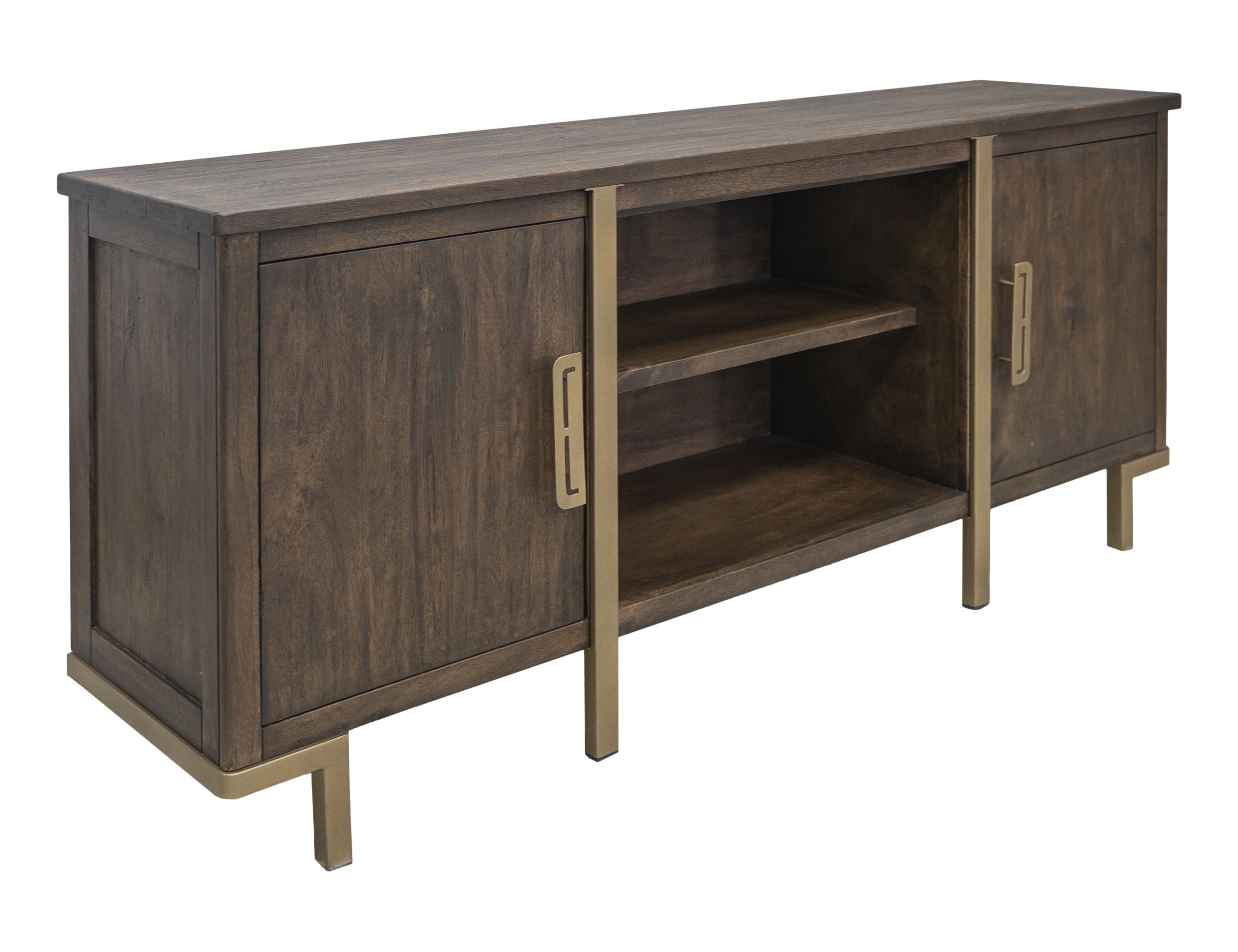 International Furniture Direct Onix - 2 Door TV Stand - Mahogany Brown | Meri Furniture