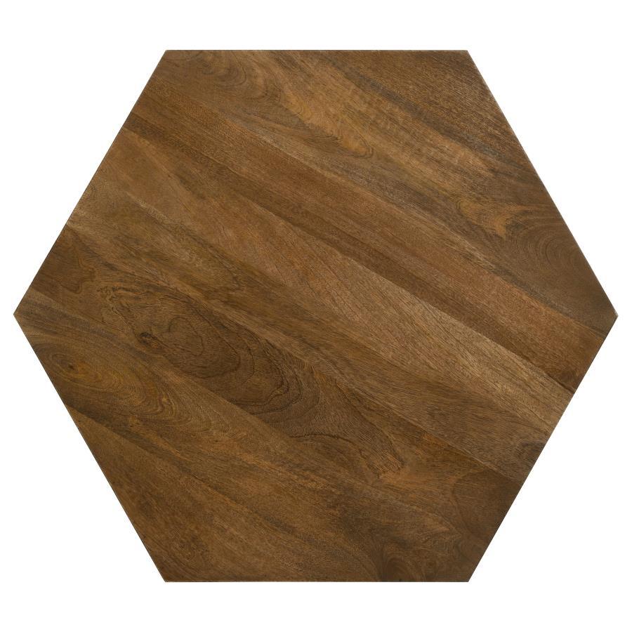Coaster Fine Furniture Zalika - Hexagonal Solid Mango Wood Coffee Table - Natural | Meri Furniture