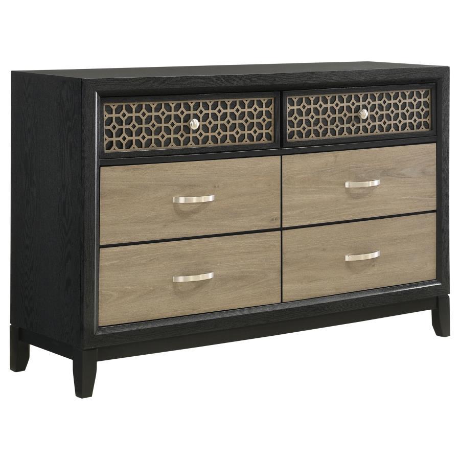 Coaster Fine Furniture Valencia - 6-Drawer Dresser - Black | Meri Furniture