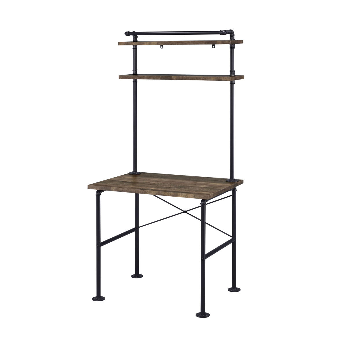 ACME Ensata - Writing Desk - Rustic Oak & Black Finish | Meri Furniture