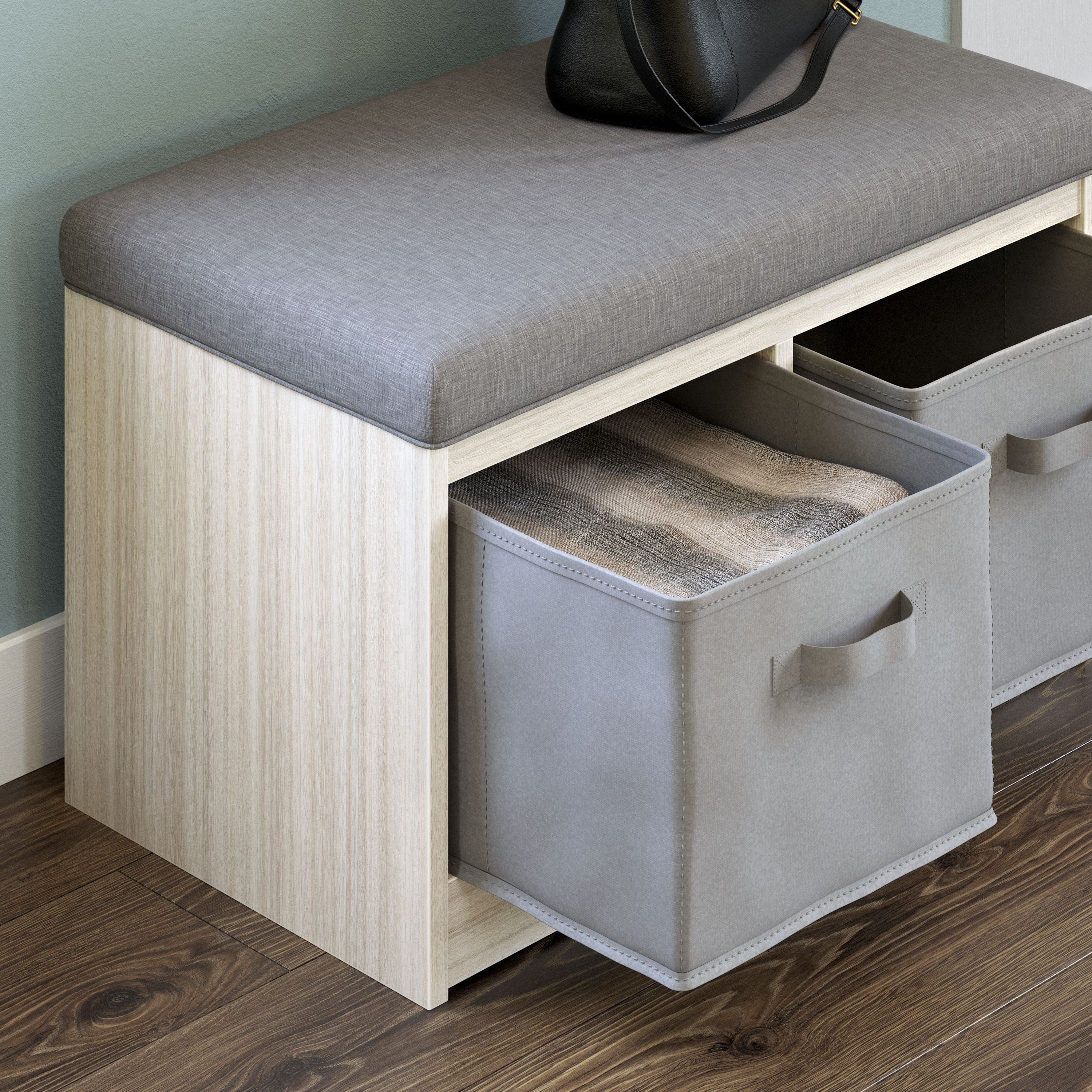 Ashley Furniture Blariden - Gray / Natural - Storage Bench | Meri Furniture