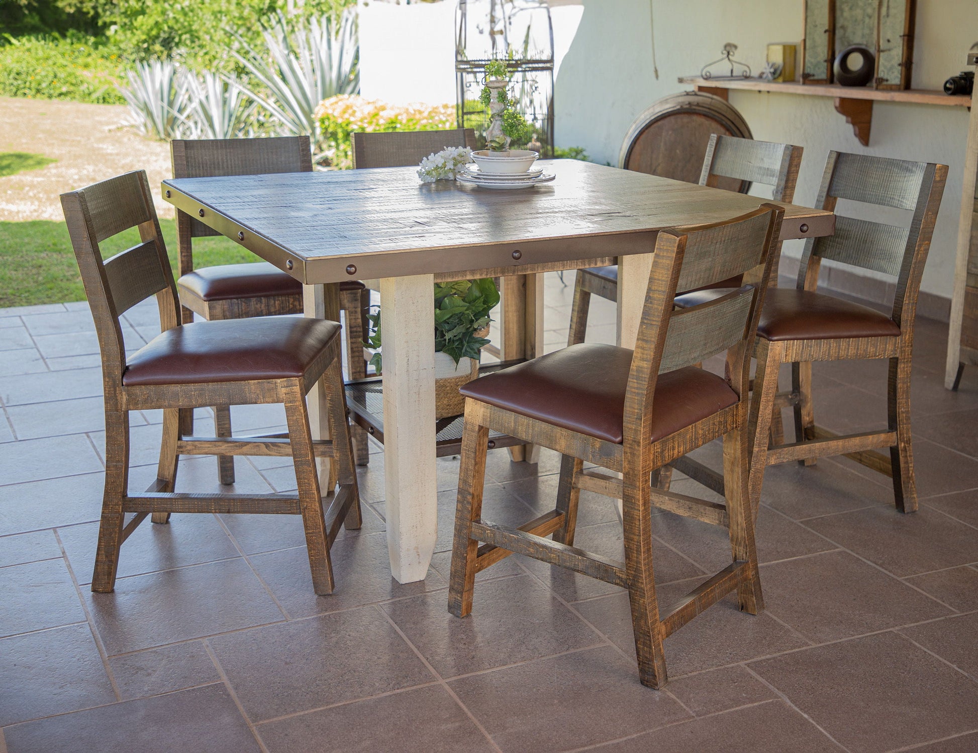 International Furniture Direct Antique - Stool (Set of 2) | Meri Furniture