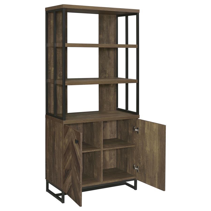 Coaster Fine Furniture Millbrook - 2 Door Storage Bookshelf - Rustic Oak | Meri Furniture