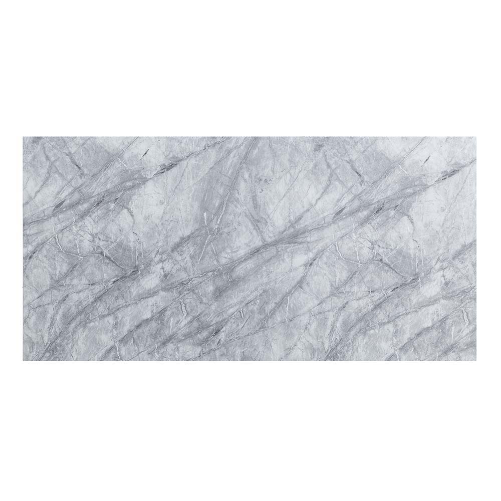 ACME Destry Dining Table - Faux Marble Top & Mirrored Silver Finish | Meri Furniture
