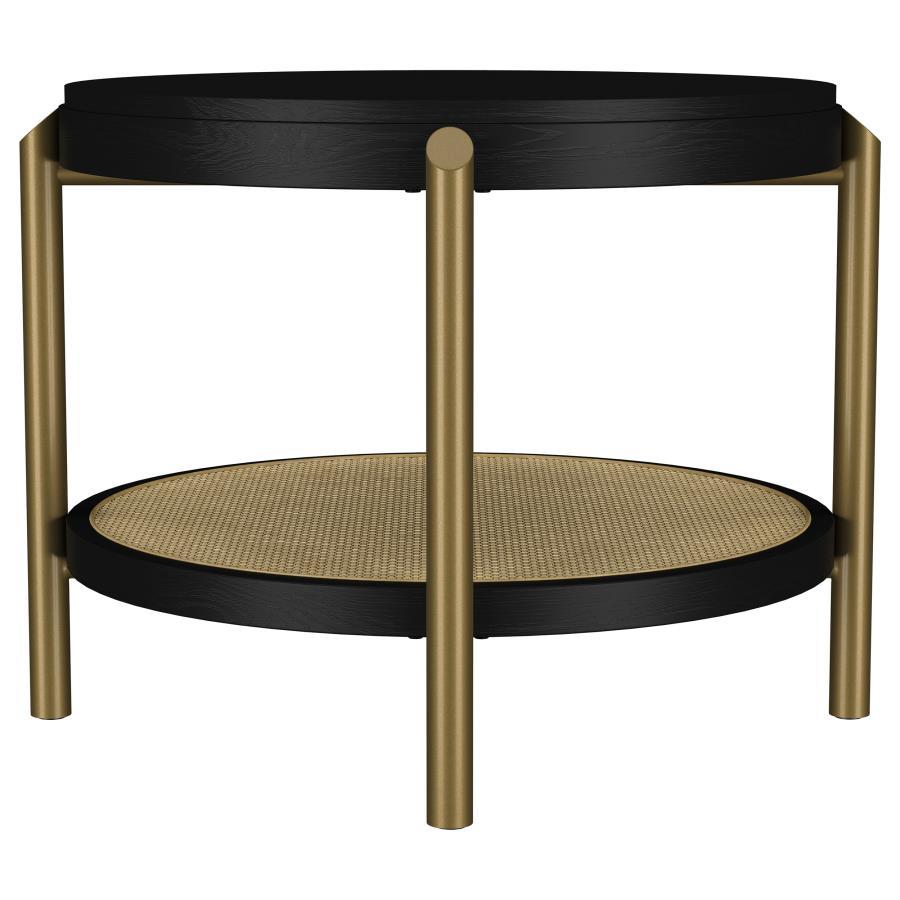 Arini - Round End Side Table With Storage Shelf