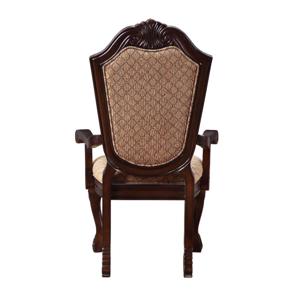 ACME Chateau De Ville - Chair (2 Piece) - Fabric & Espresso | Meri Furniture