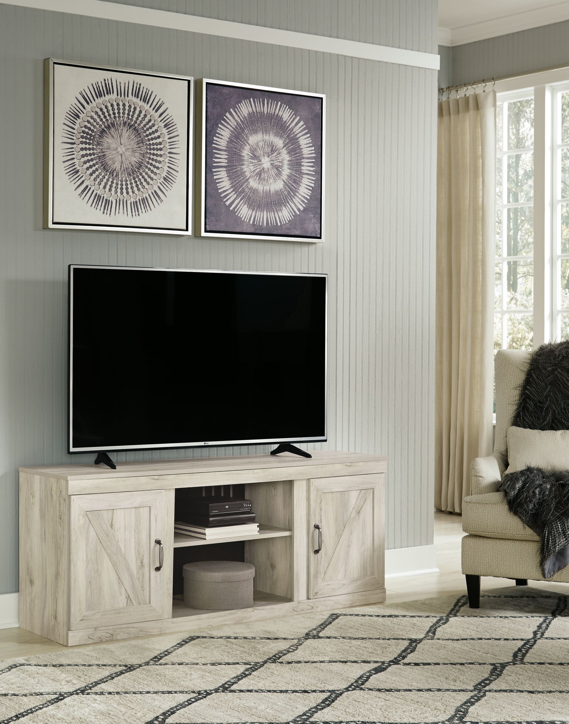 Signature Design by Ashley® Bellaby - TV Stand W/Fireplace Option | Meri Furniture