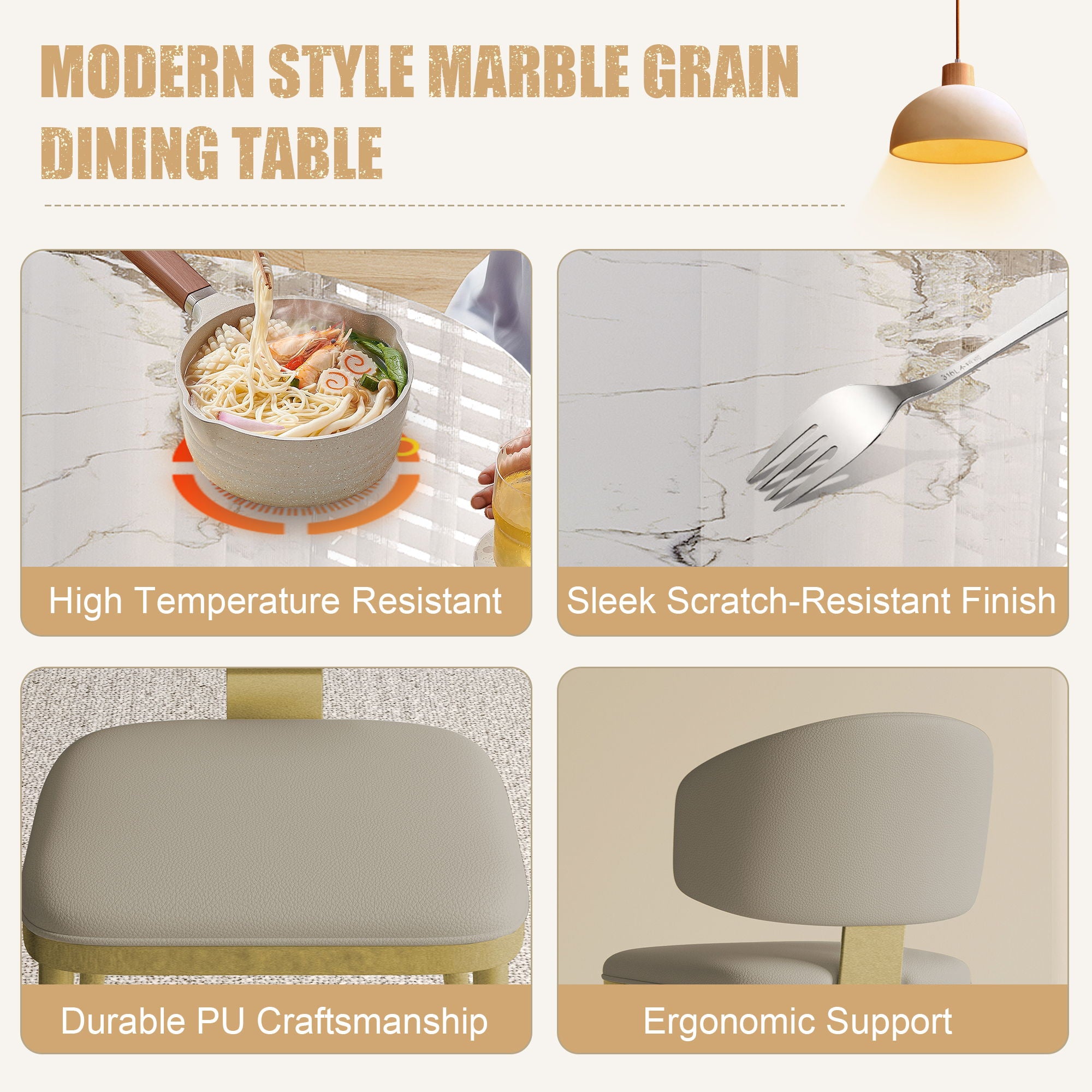 Modern Luxury Marble Dining Table Set Oval Kitchen Table With Stainless Steel Base - Gold / White Print