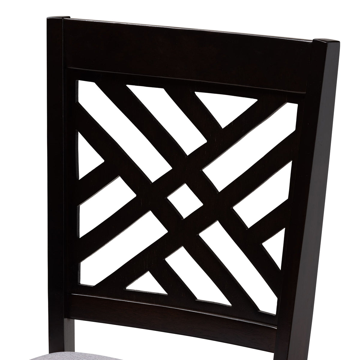 Gustavo Modern and Contemporary Grey Fabric Upholstered and Dark Brown Finished Wood 6-Piece Dining Set