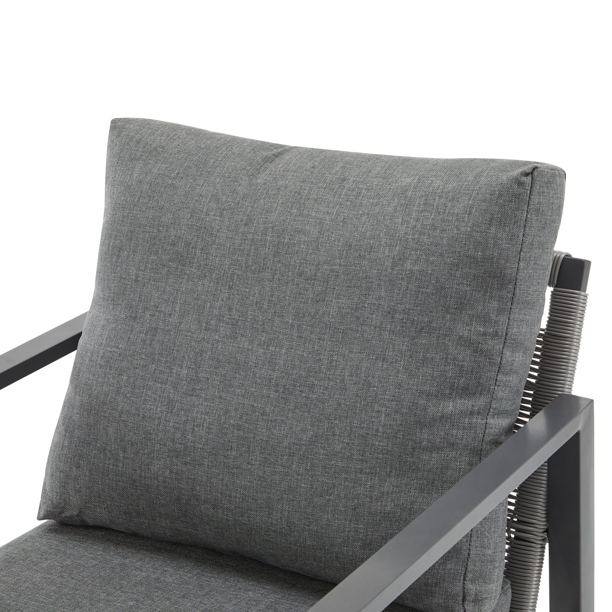 Modern Lounge Chair With Rope Accents And Cushions