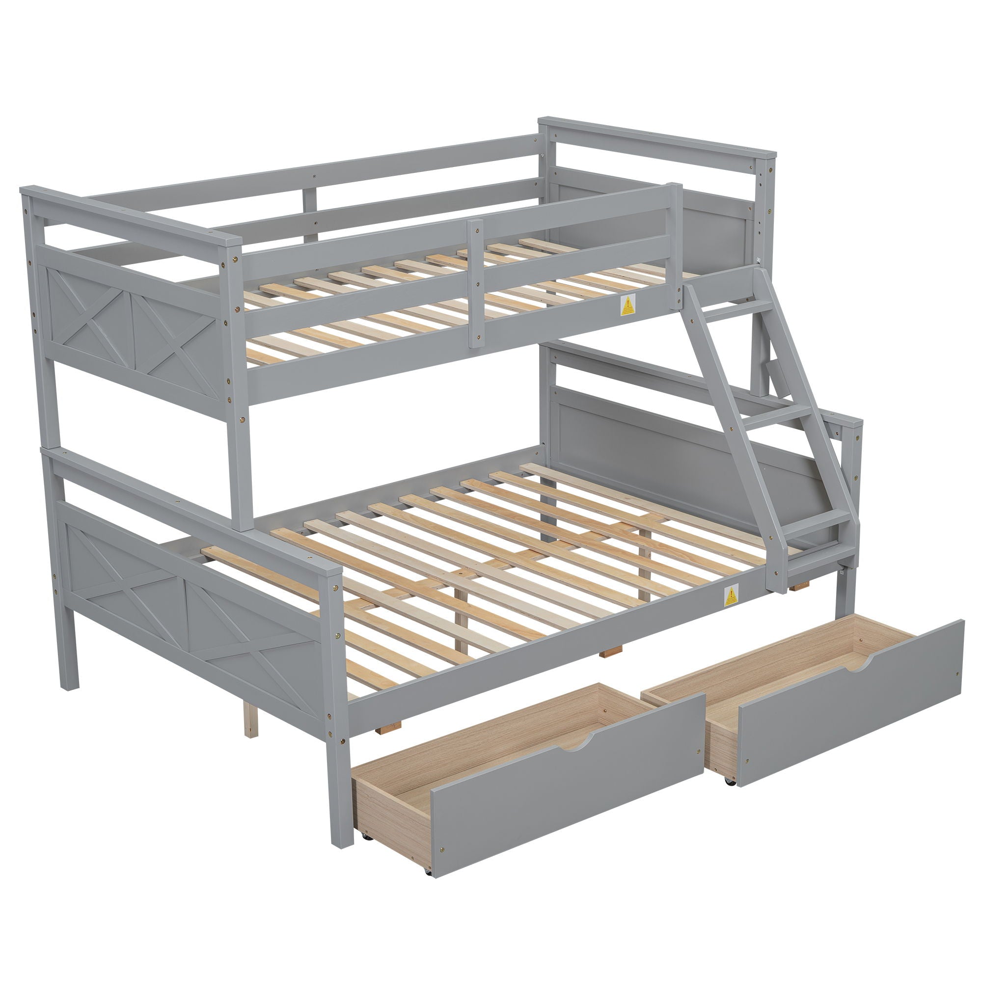 Bunk Bed With Ladder And Safety Guardrail