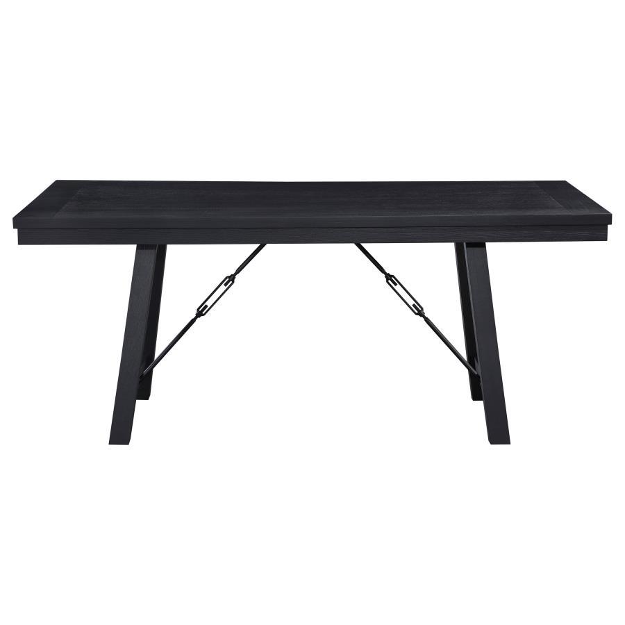 Coaster Fine Furniture Newport - Rectangular Wood Trestle Dining Table - Black | Meri Furniture