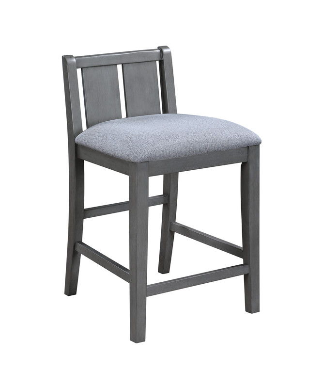 Graham 36" 3-Piece Gray Finish Small Space Counter Height Dining Table with Shelves and 2 Chairs