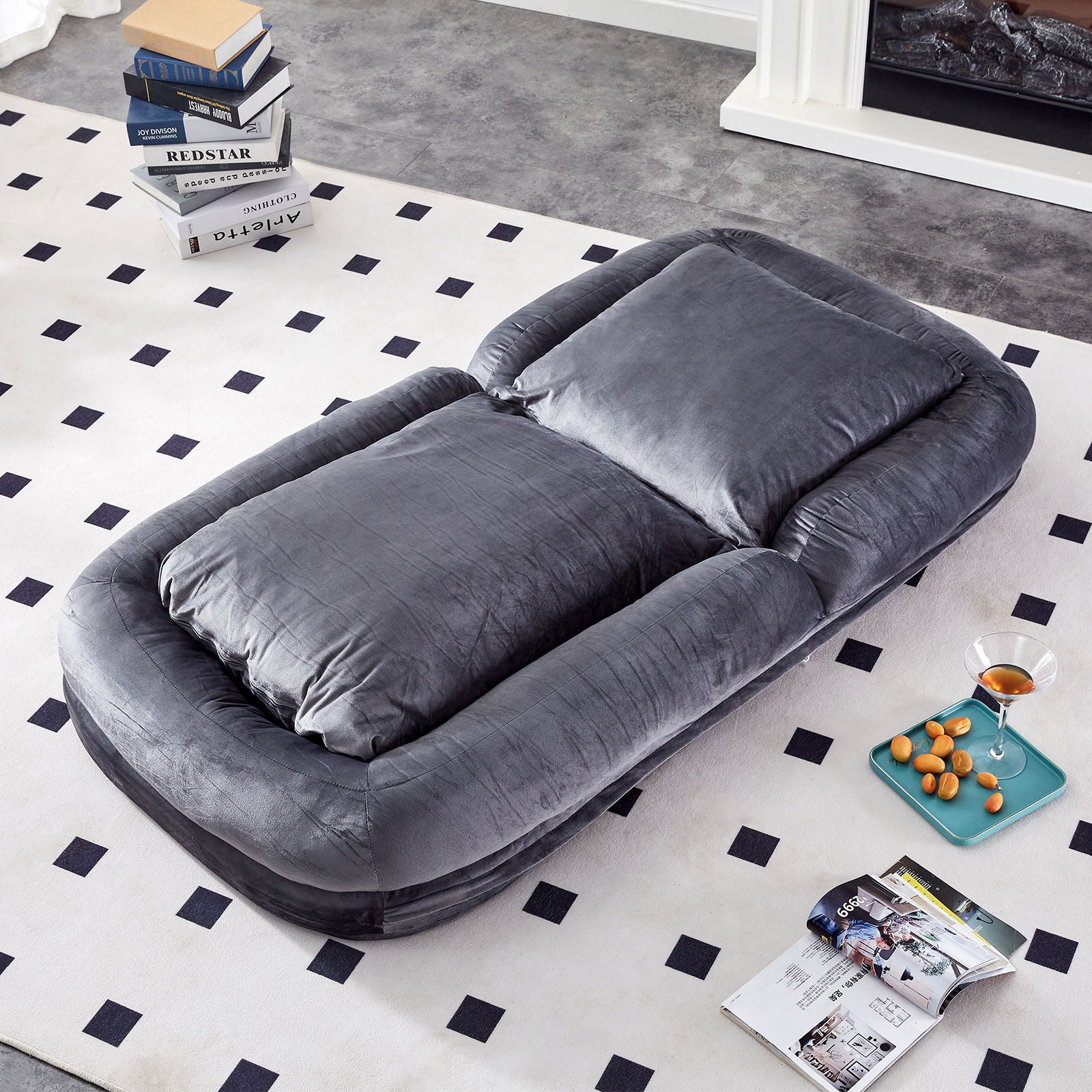 Contemporary Folding Sofa Chair With 5 Adjustable Positions For Gaming, Meditation, And Relaxation