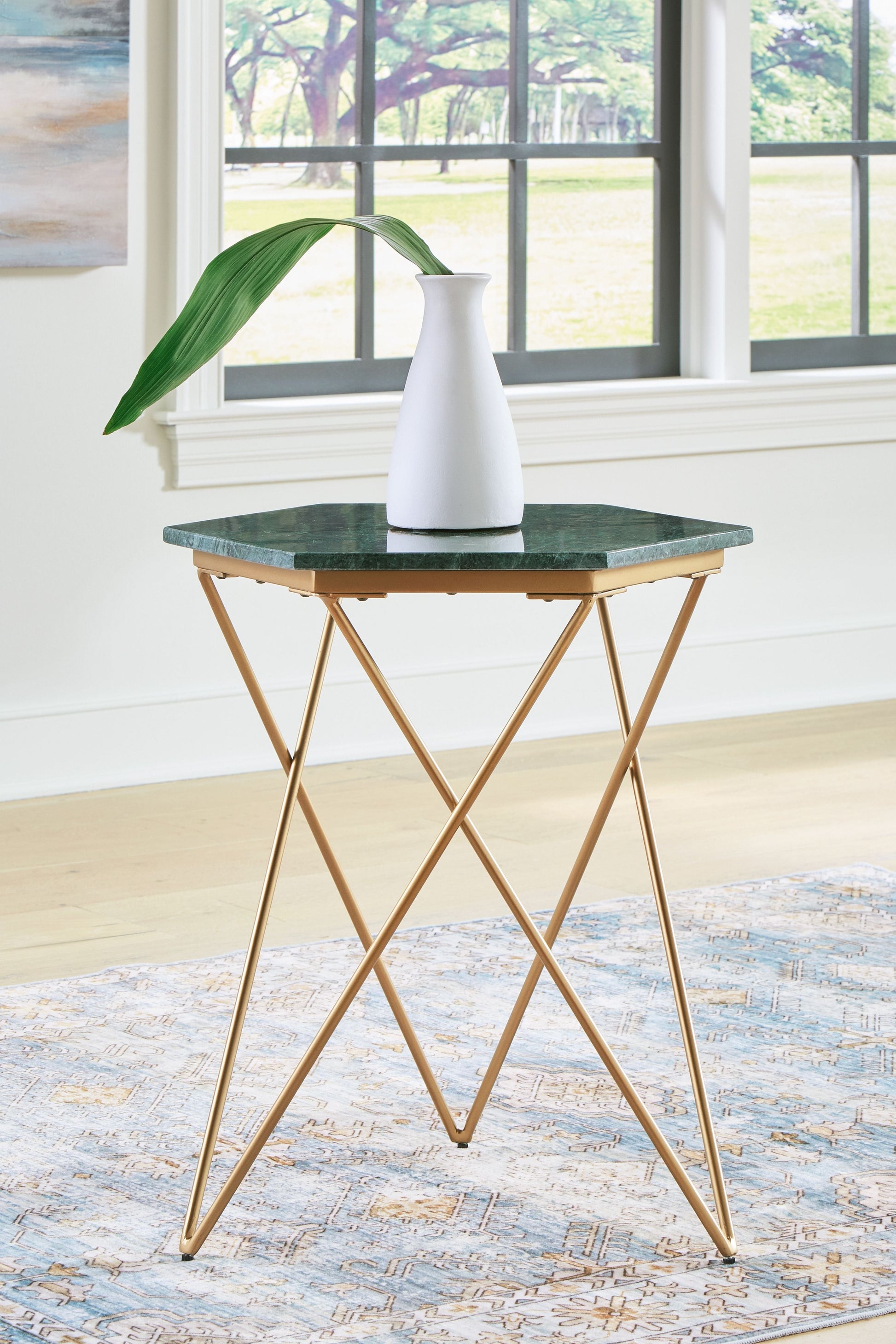 Signature Design by Ashley® Engelton - Green / Gold - Accent Table | Meri Furniture