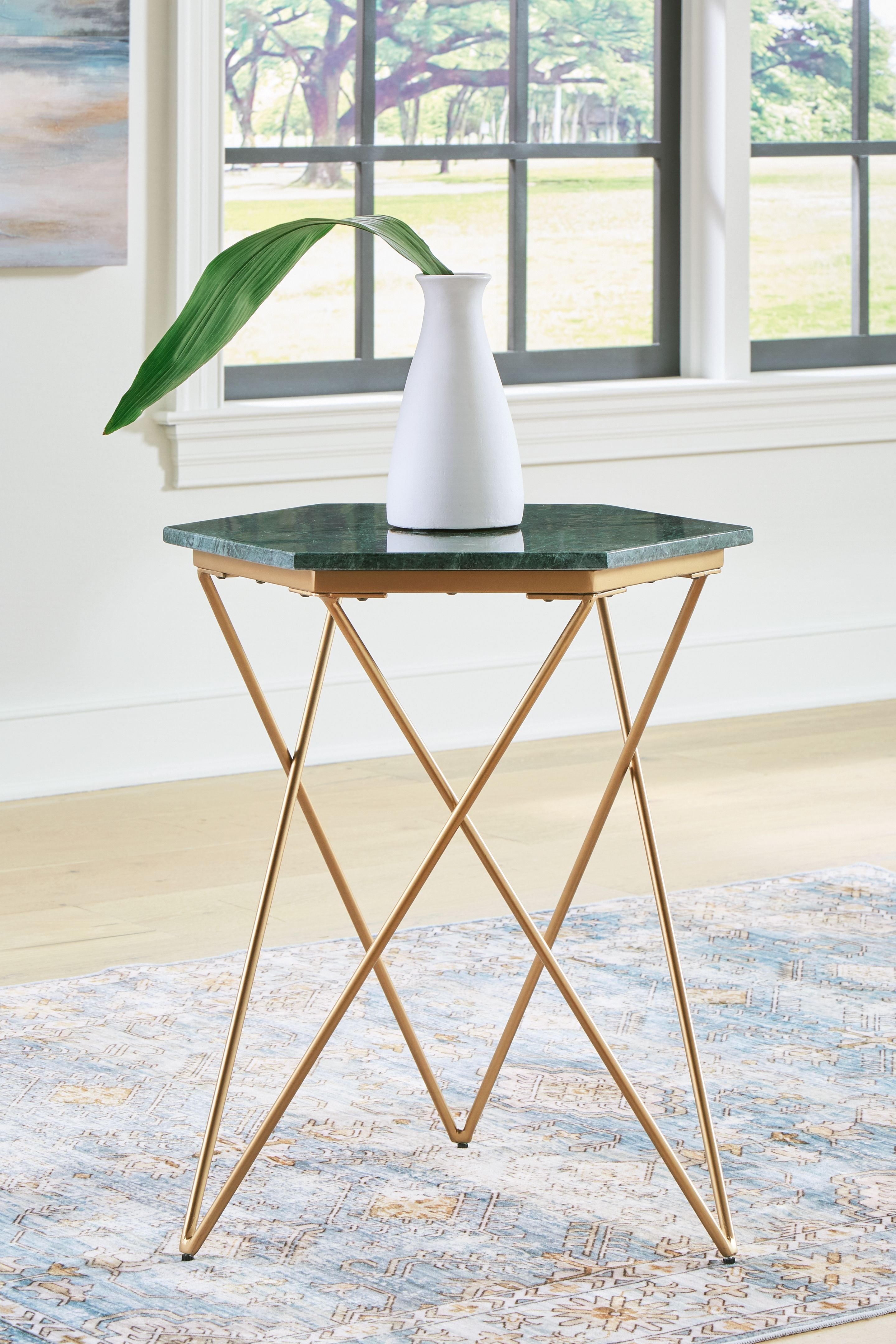 Signature Design by Ashley® Engelton - Green / Gold - Accent Table | Meri Furniture