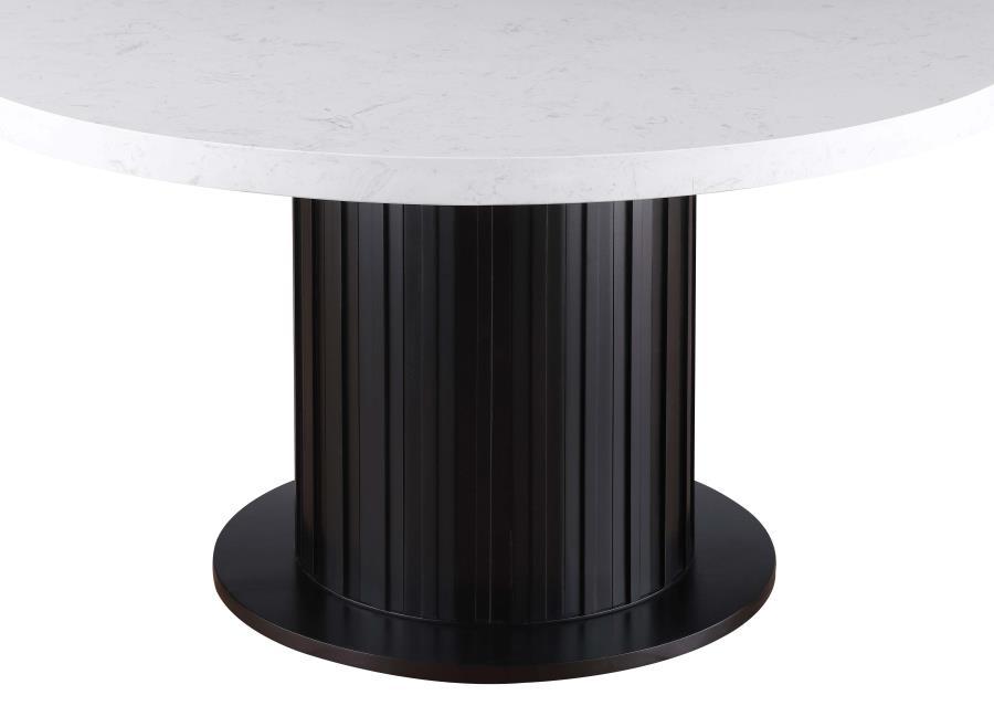 Coaster Fine Furniture Sherry - Round Marble Top Dining Table Set | Meri Furniture