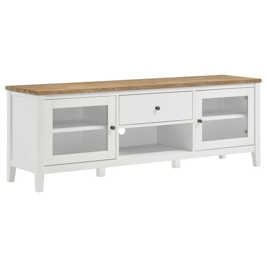 Coaster Fine Furniture Hollis - 2 Door Wood TV Stand With Drawer - Brown And White | Meri Furniture
