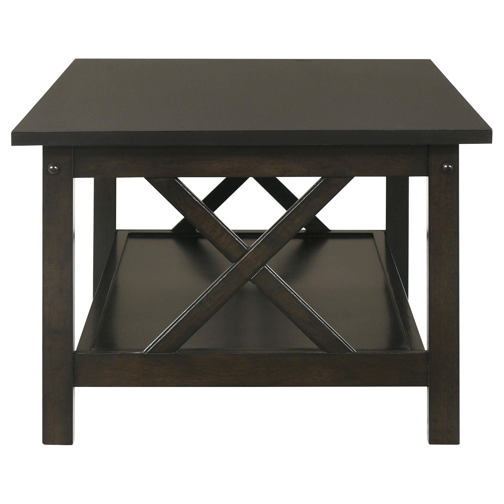 Rachelle 3-piece Rectangular Coffee Table Set Deep Merlot