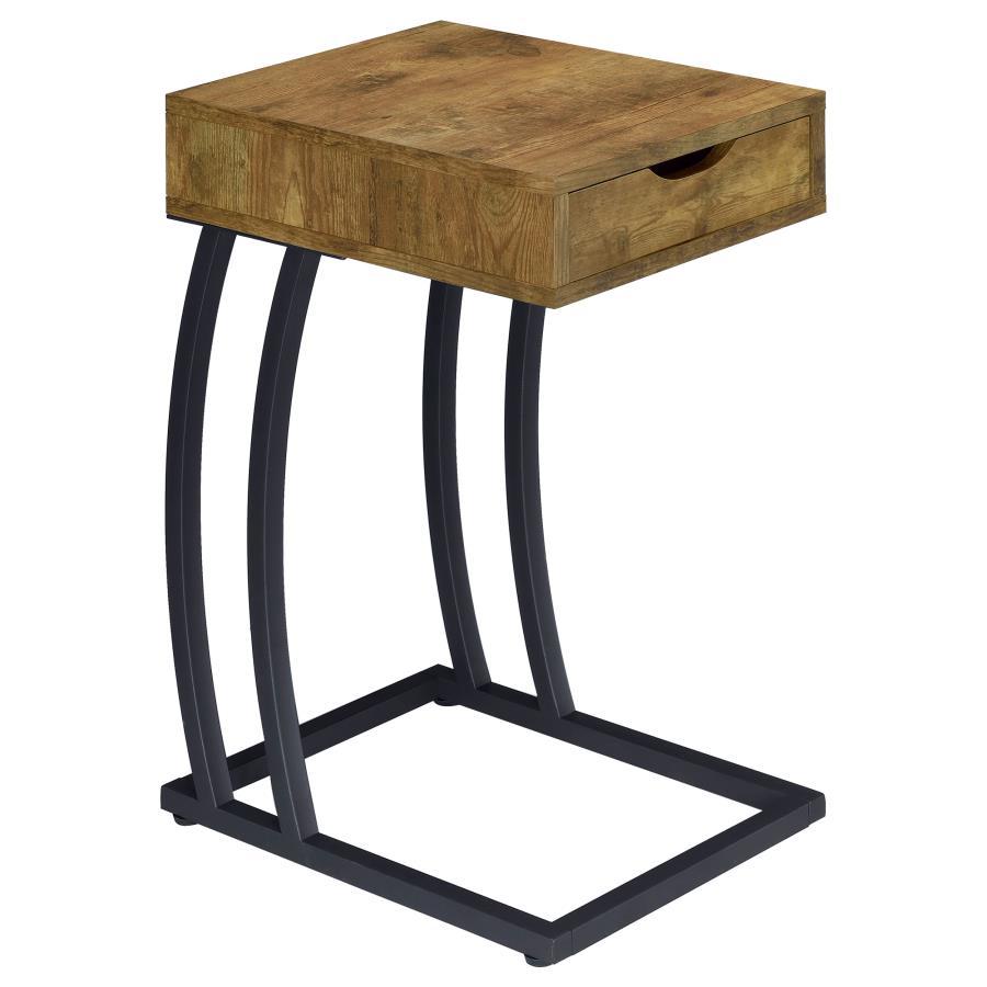 Coaster Fine Furniture Troy - 1-Drawer C-Shaped Side Table Power Outlet | Meri Furniture
