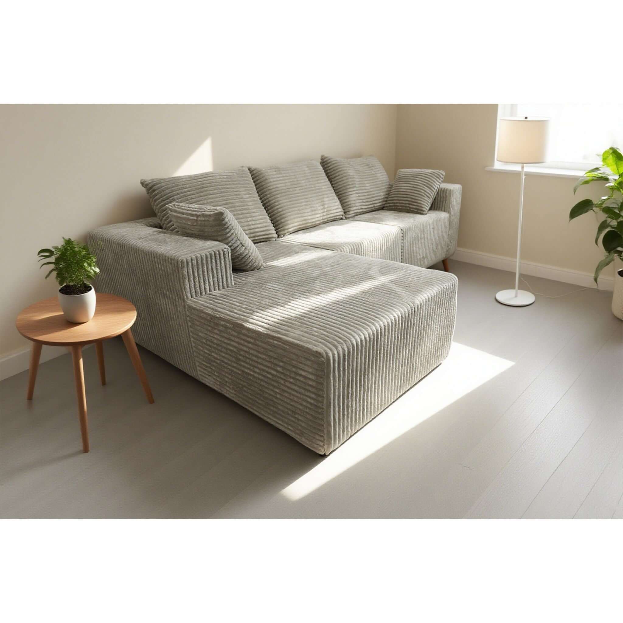 Corner Combination Sofa Sectional Couch With Soft Plush Fabric