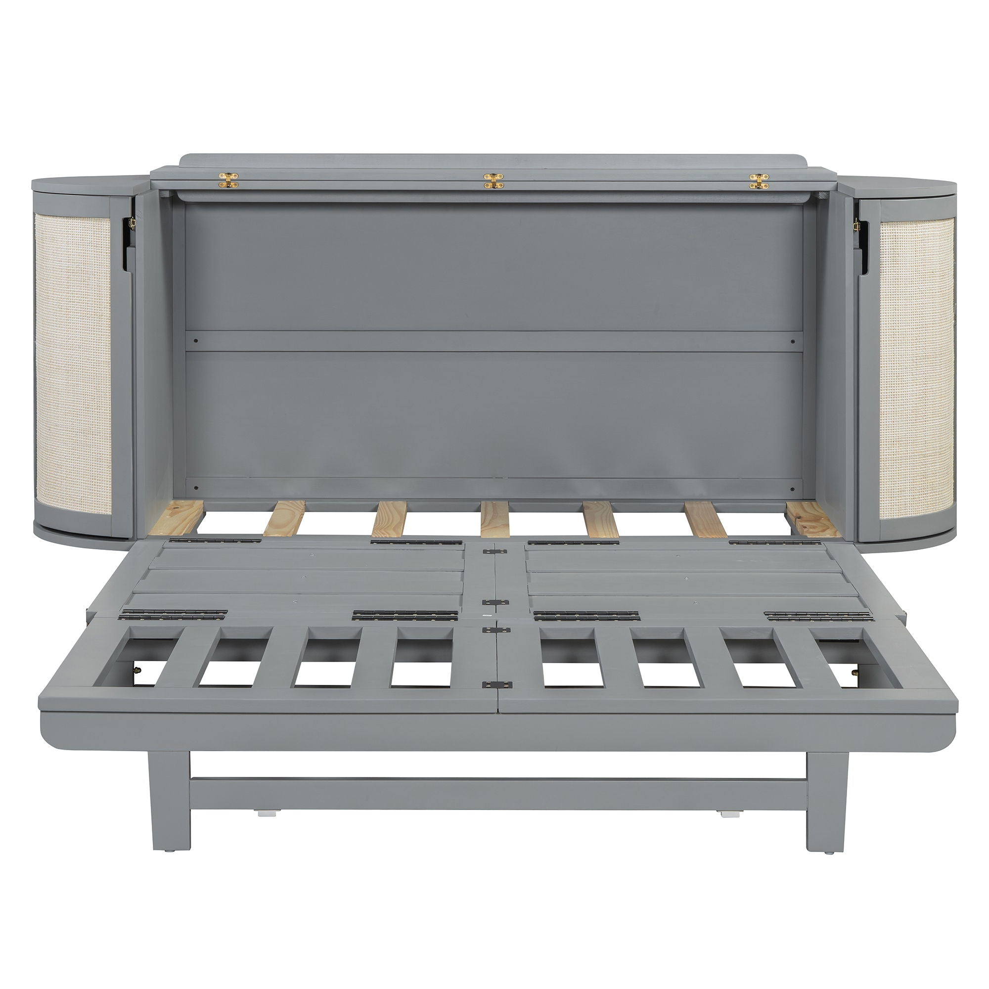 Murphy Bed With Hidden Storage & Modern Woven Design