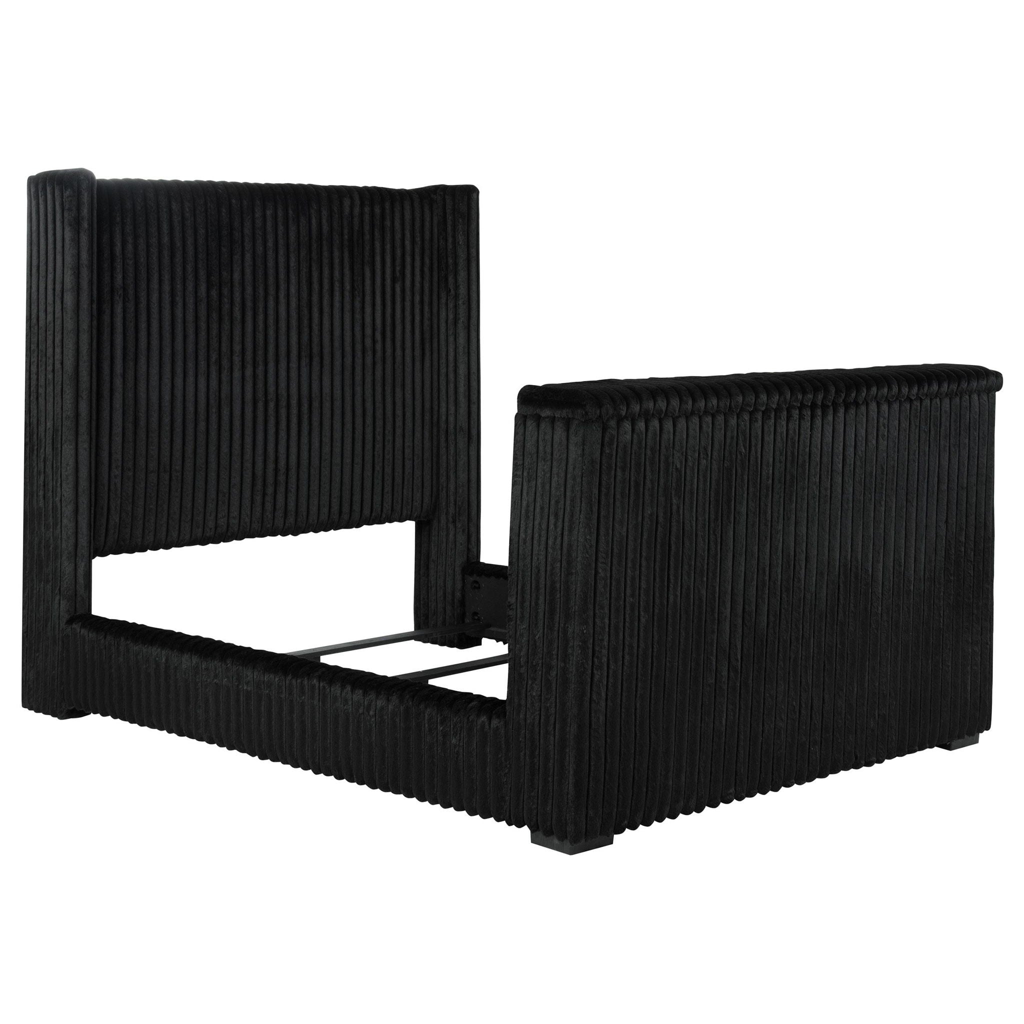 Centergrove Upholstered Queen Wingback TV Bed Black