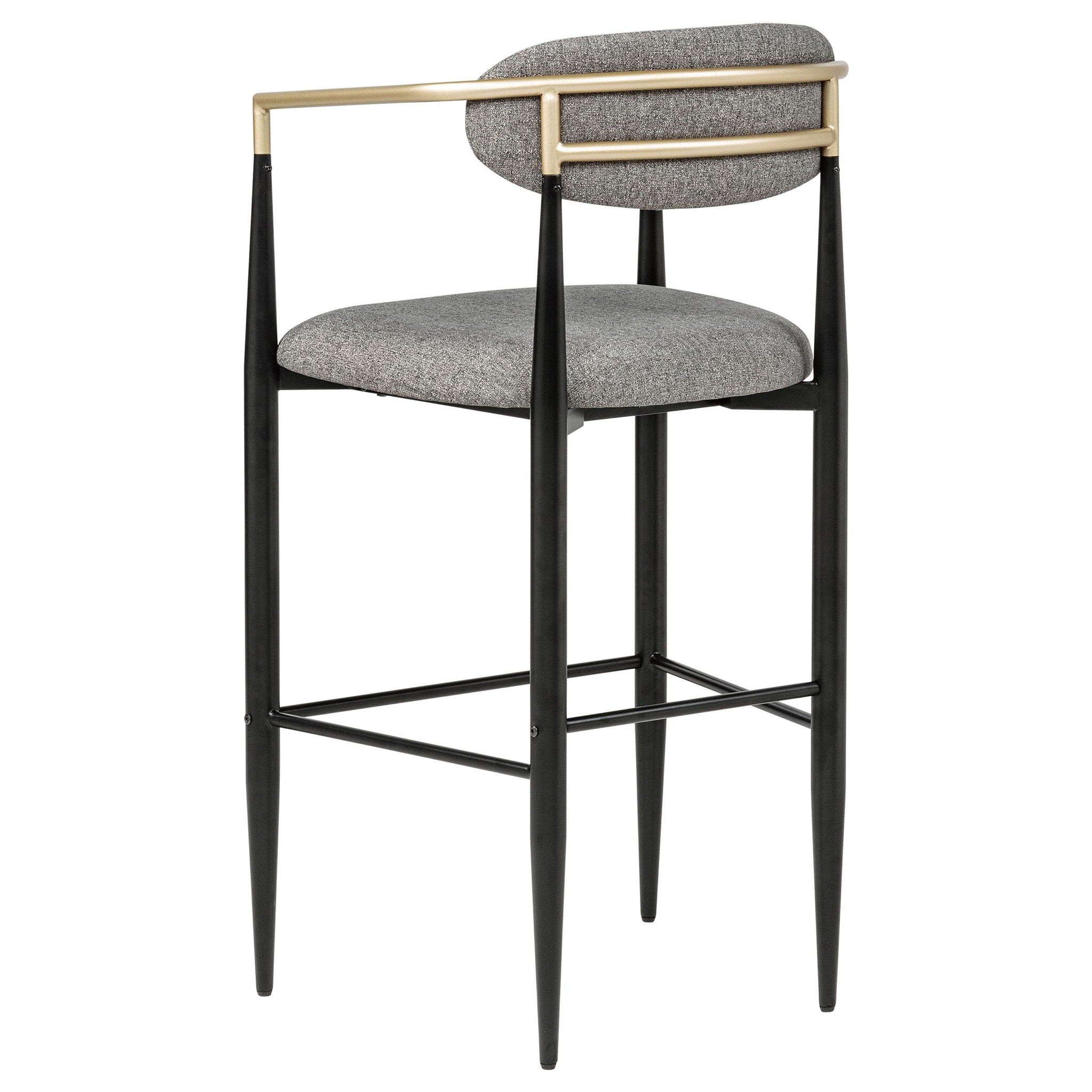 Tina Fabric Upholstered Bar Chair Dark Grey (Set of 2)