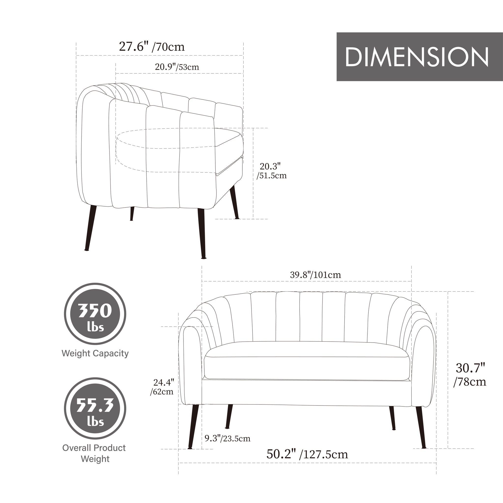 3 Piece Living Room Furniture Set Sofa & Armchairs