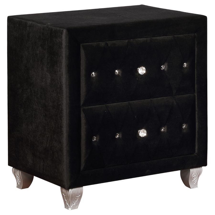 Coaster Fine Furniture Deanna - Upholstered 2-Drawer Nightstand | Meri Furniture