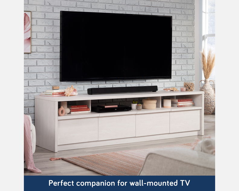 Large TV Credenza in Alabaster Oak