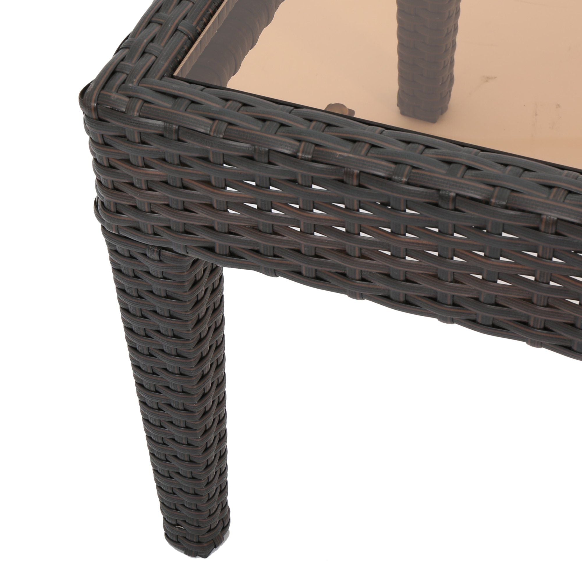 Antibes - 4 Pieces Wicker Chat Set - Brown / Beige