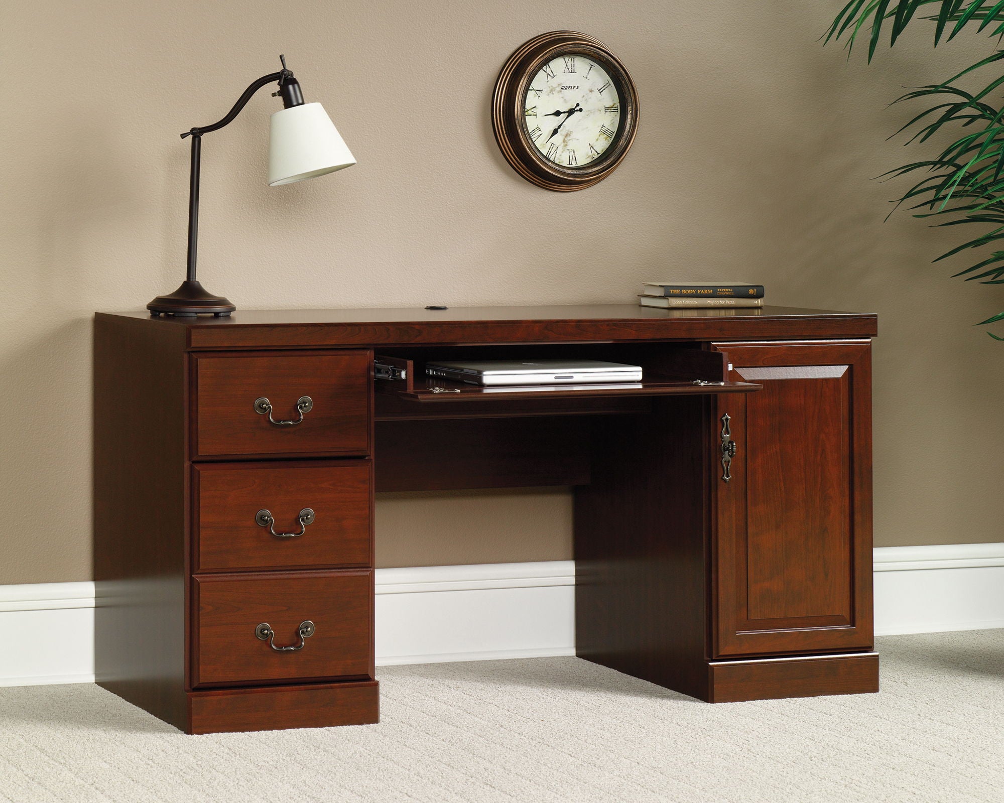Computer Credenza in Classic Cherry