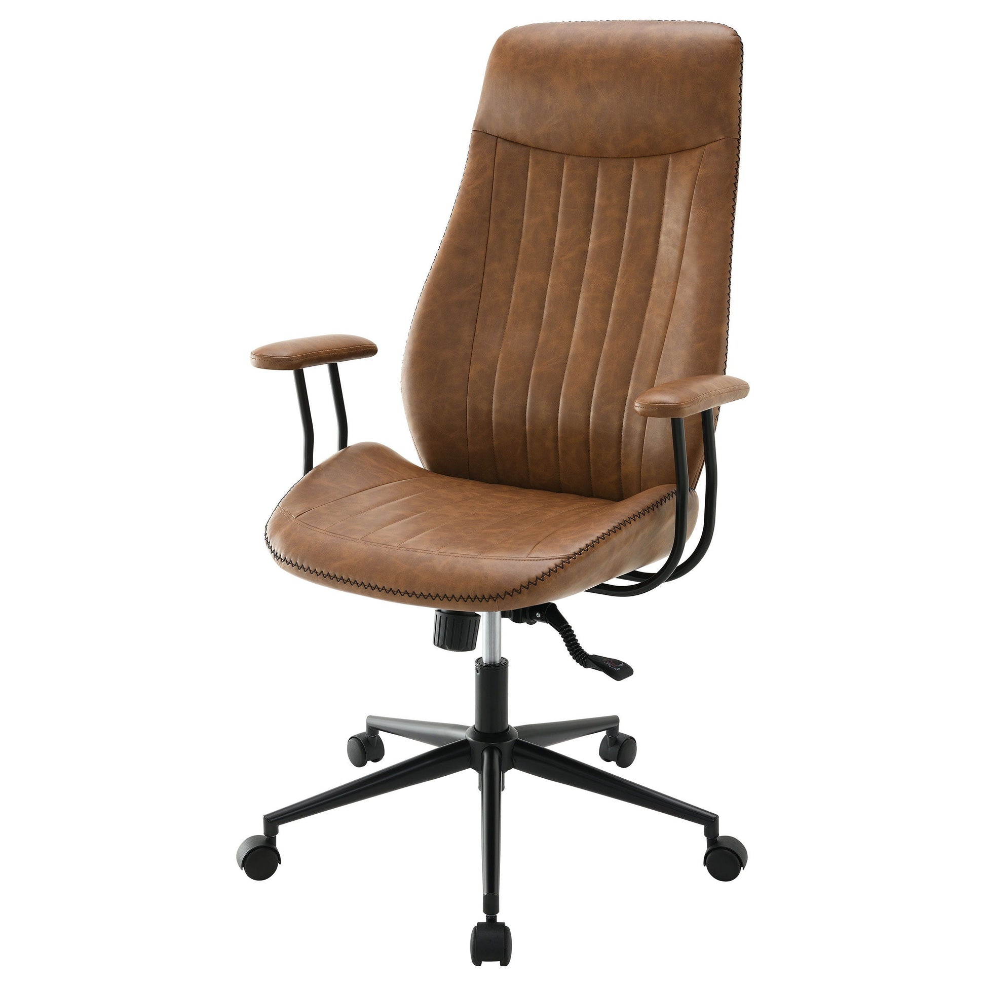 Coaster Fine Furniture Ranger - Upholstered Adjustable Home Office Desk Chair - Brown | Meri Furniture