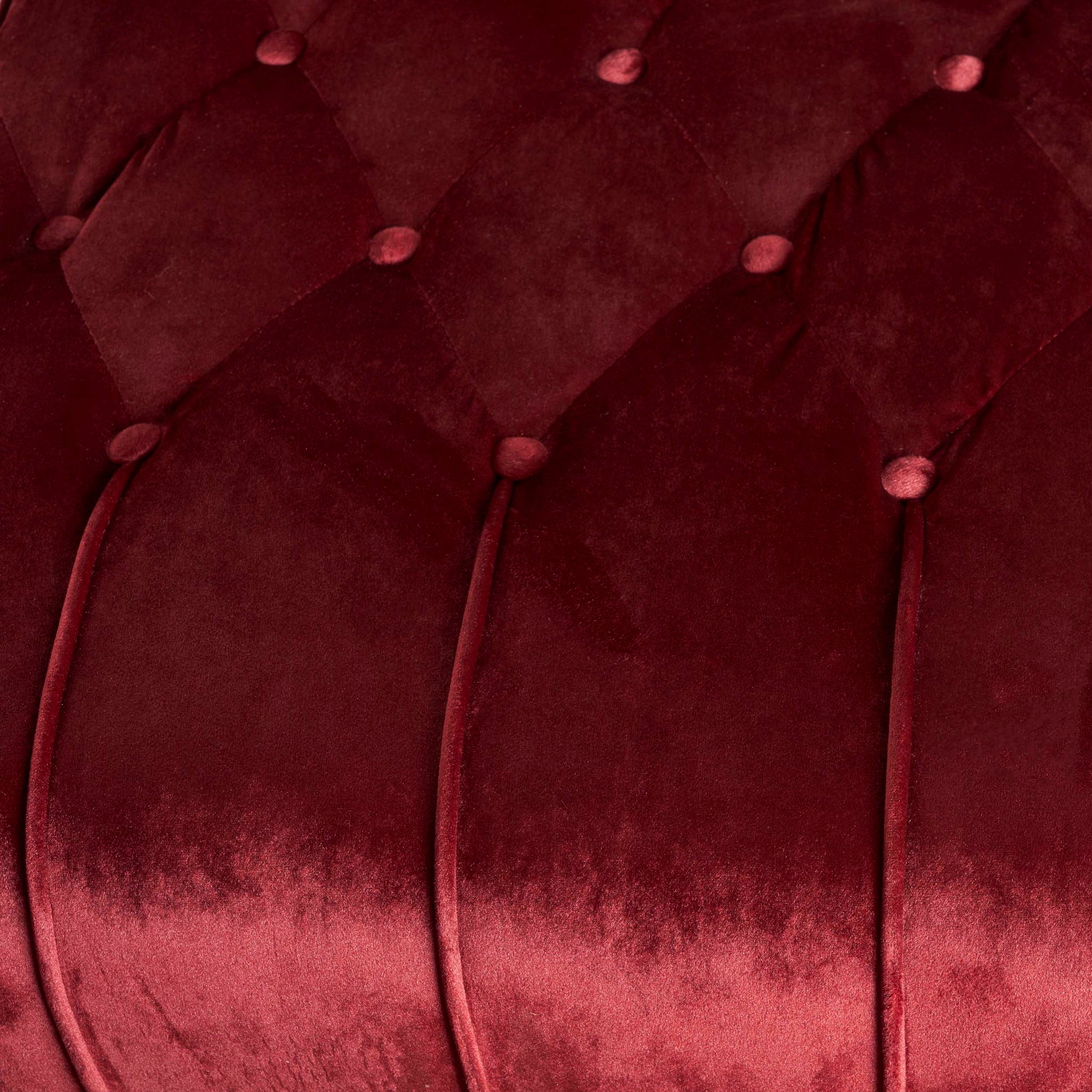 Ethereala - Upholstered Velvet Chaise Lounge With Button Tufted - Garnet