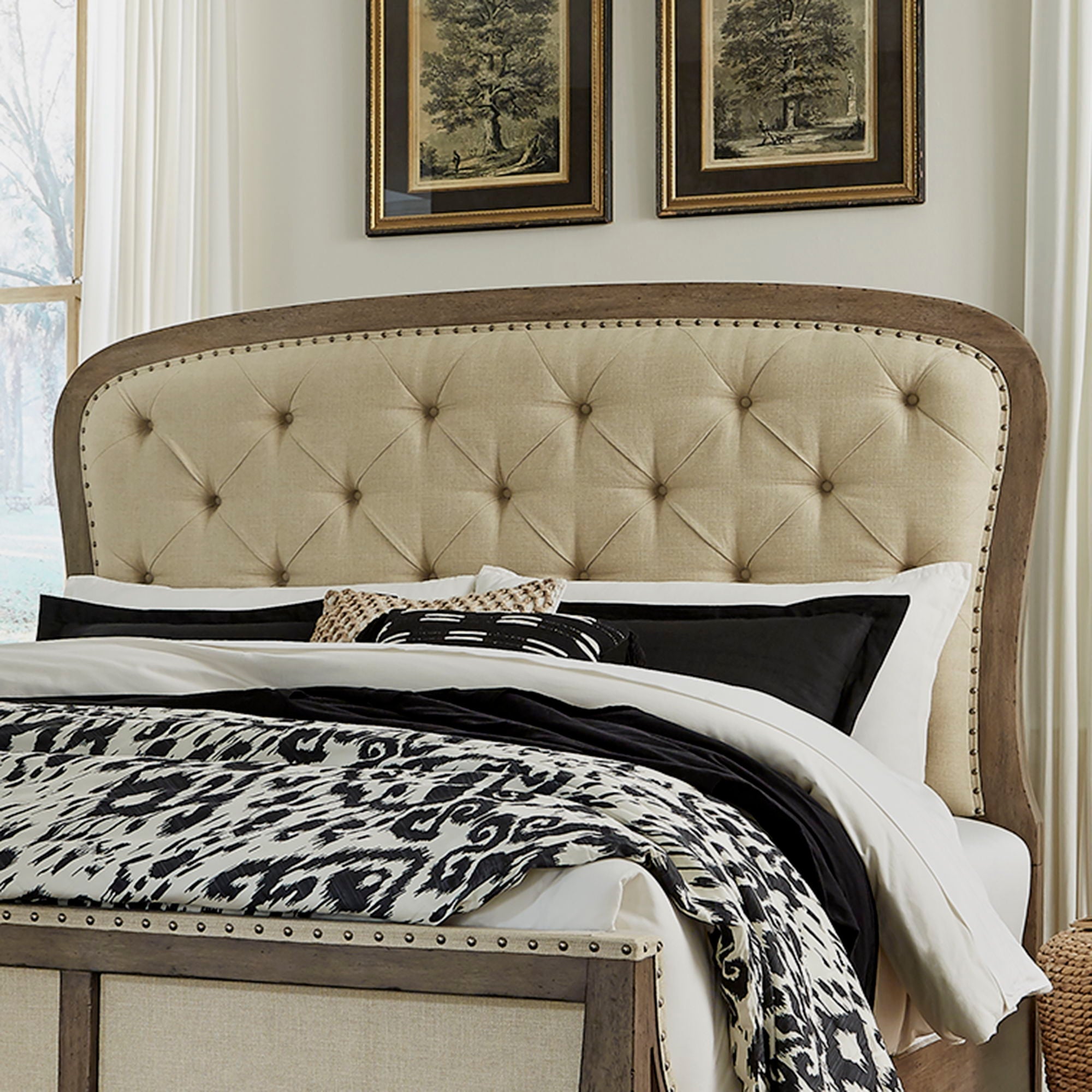 Liberty Furniture Americana Farmhouse - Tufted Panel Headboard | Meri Furniture