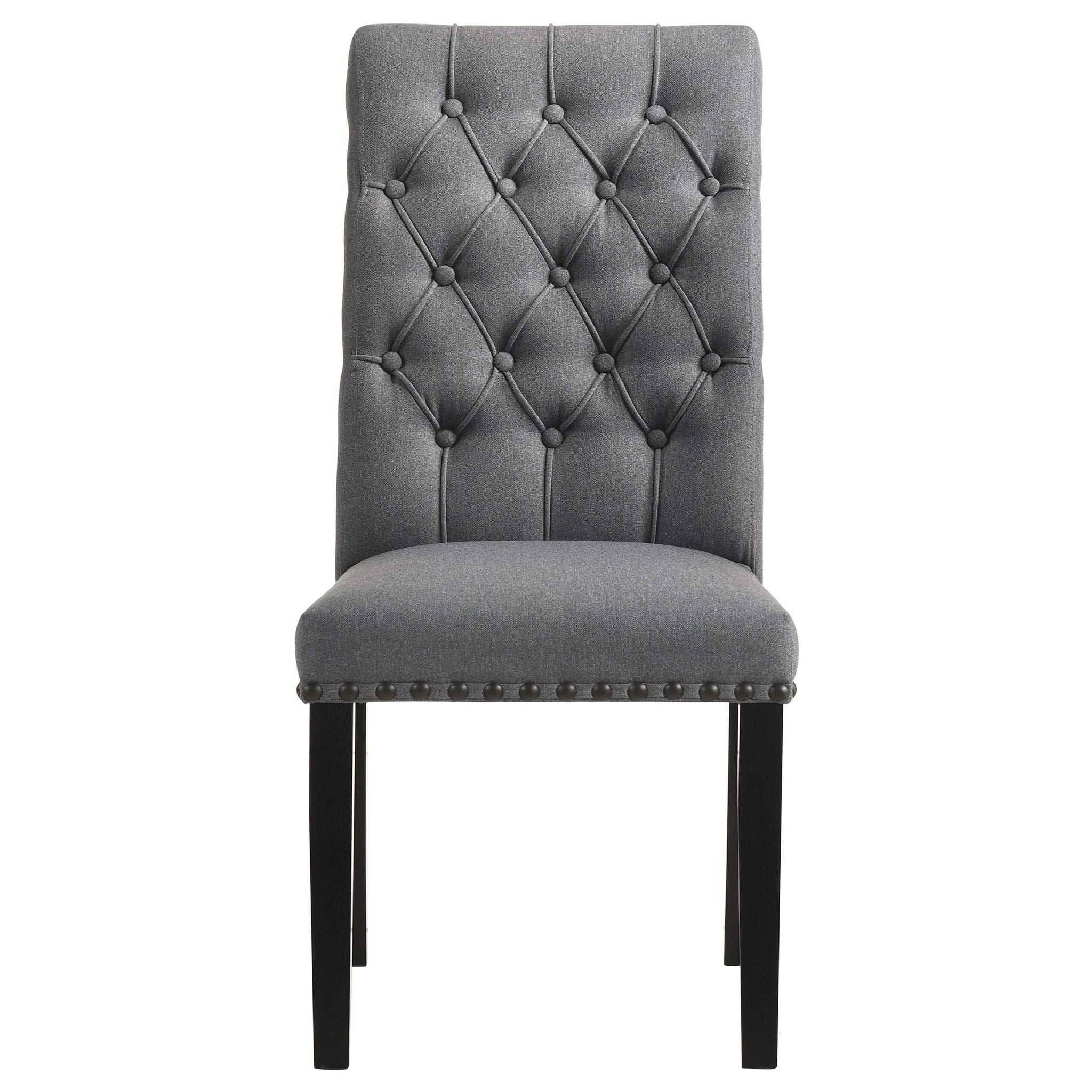 Alana Fabric Upholstered Dining Side Chair Grey (Set of 2)