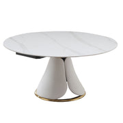 Fashion Modern Sintered Stone Dining Table With Retractable Function And Chairs